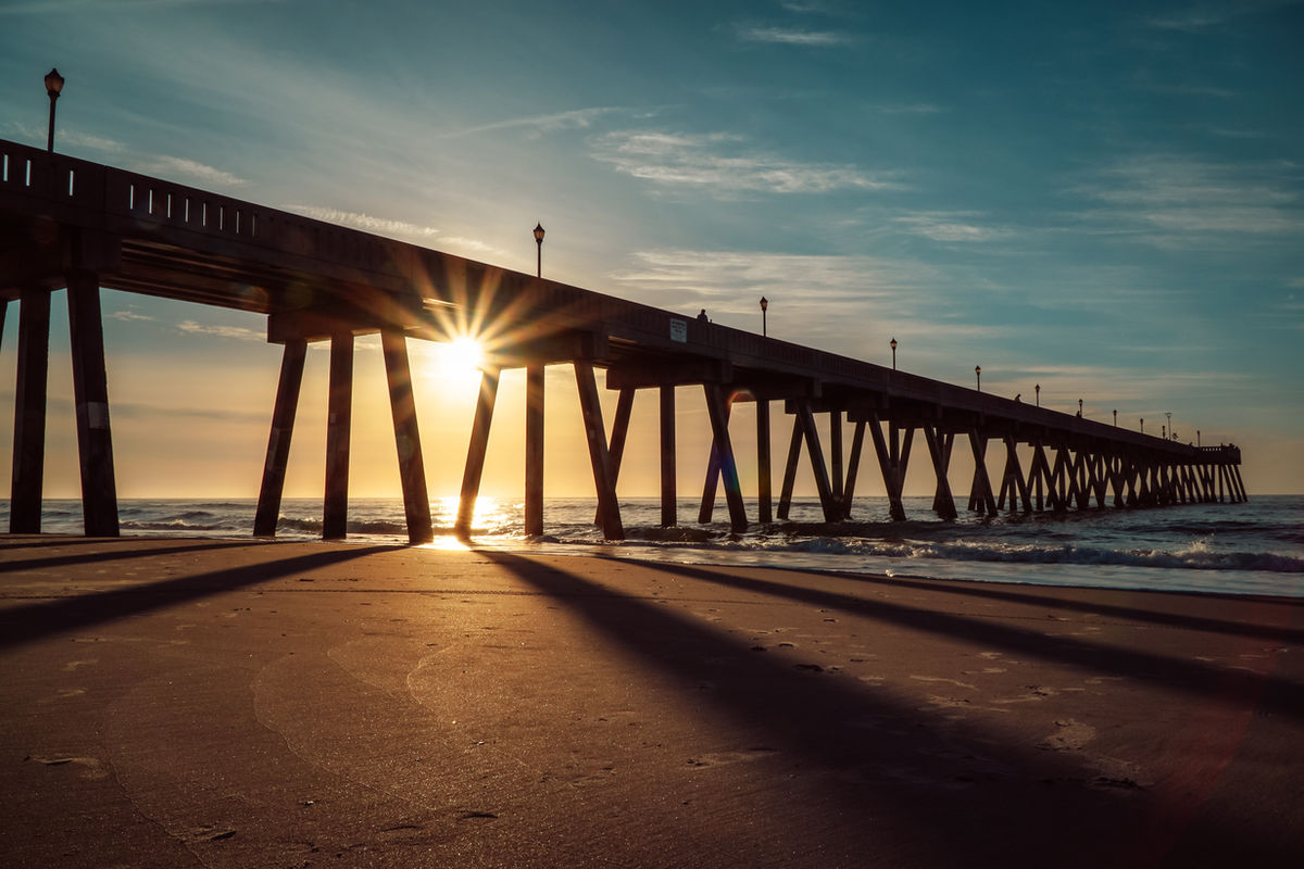 A coastal pier in the Outer Banks, North Carolina